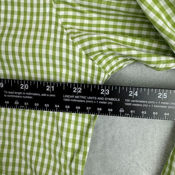 Tailorbyrd Shirt Mens Medium Green Gingham Plaid Flamingo Button Up* - Picture 9 of 12